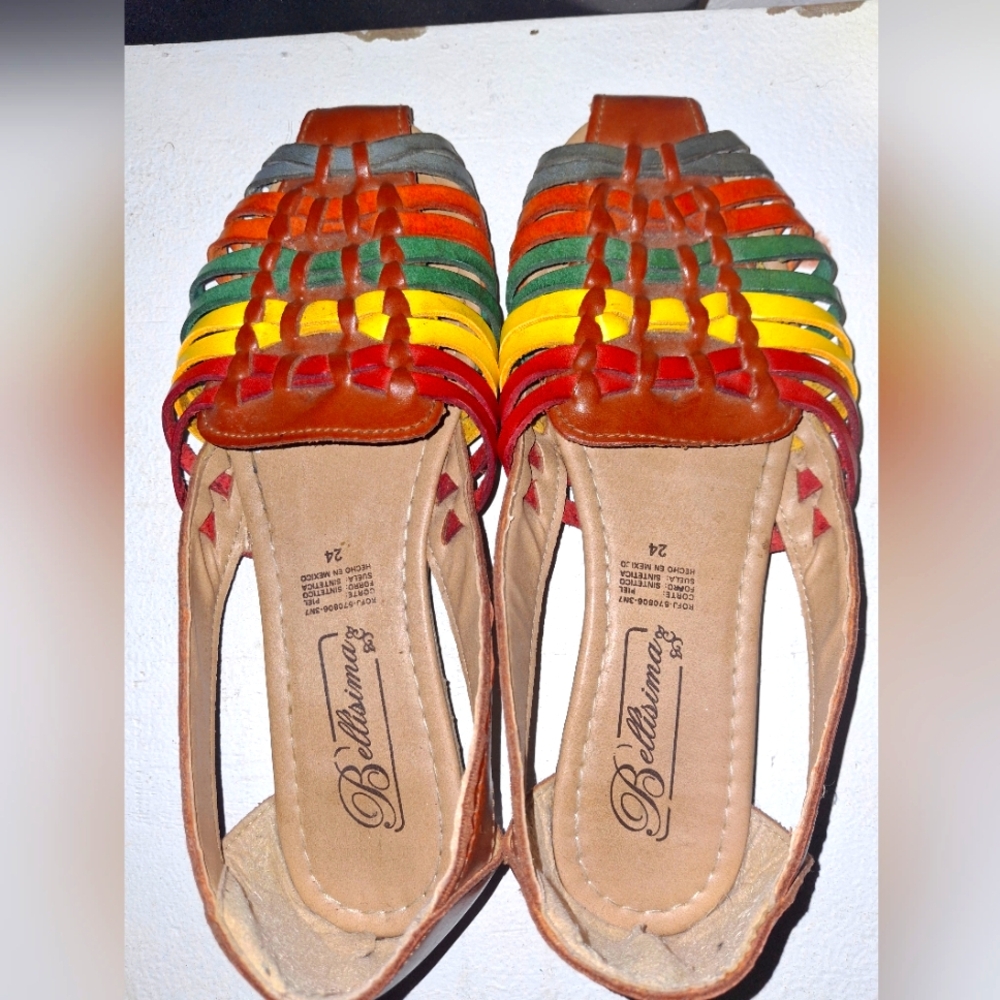 Bellisima Women's Multicolor Woven Sandals/Huaraches Size 7
